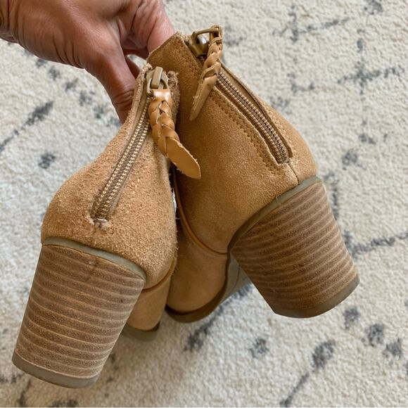 American Eagle Light Tan Faux Suede Ankle Boots - Picture 2 of 10